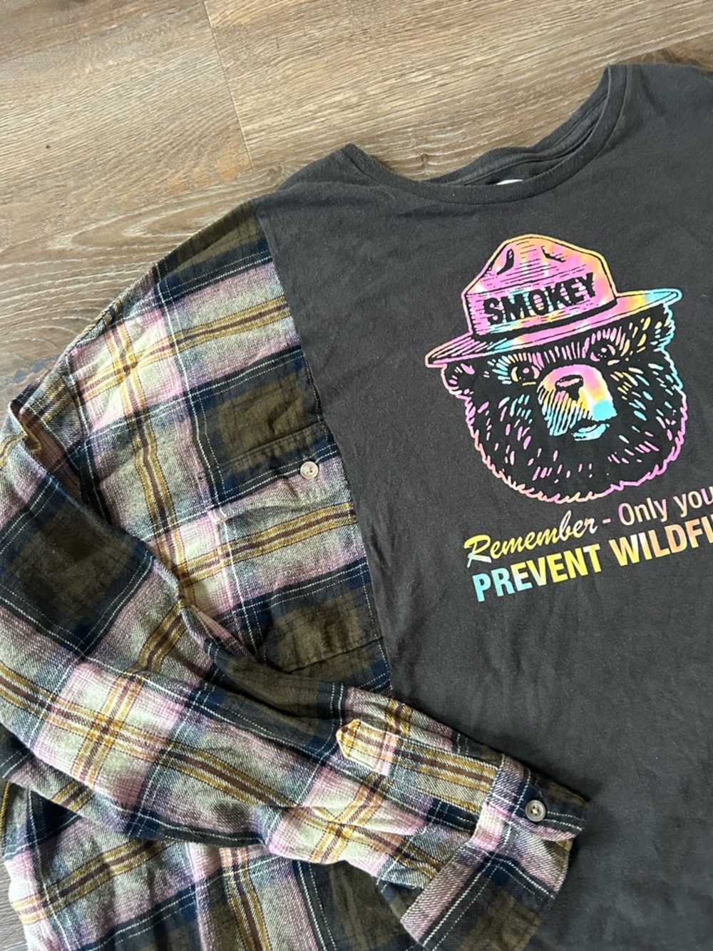 Upcycled Smokey The Bear Shirt - Picture 2 of 3